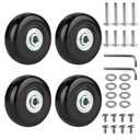 4 Pcs Luggage Replacement Kit, 50mm x 18mm Rubber Replacement Wheels, Luggage Suitcase Replacement Wheels Repair Kit for Suitcase Inline Skate Caster Board