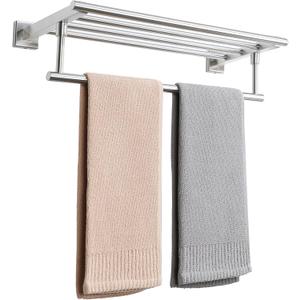 Alise 20 Inch Towel Racks for Bathroom Wall Mounted,Bathroom Towel Rack with Tower Bar,Double Towel Racks for Bathroom,SUS304 Stainless Steel Bathroom Towel Holder Brushed Nickel