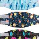 CuteBone Dog Diapers Male Washable Belly Band for Male Dogs Wraps 3pcs a Pack DM28M, Turtle&shark&jellyfish, M(14"-17")