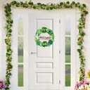 5 x St. Patrick's Day Decorations Wooden Shamrock Wreath for Front Door Welcome Sign, Farmhouse St. Patrick's Decor Welcome Door Hanging Sign Outdoor Indoor Shamrock Clover Spring Wall Home Decor