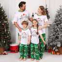 Christmas Pajamas for Family Matching Holiday PJ's Jammies Sets with Short Sleeve Tee and Pants Sleepwear Loungewear (Large, Green Light Ball)
