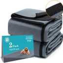 Bunlitent Washable Pee Pads for Dogs 72x72, 2 Pack, Extra Large Reusable Puppy Pads, Dog Training Pads with Quick Dry, Large Anti-Slip Dog Pee Pads, Whelping Pads, Potty Pad (Gray)