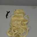IMISSU Long Natural Thick Hair Curly Clip in on Synthetic Hair Extensions Hairpieces for Women (24 inches, 613 Blonde)
