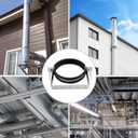 8 Inch Pipe Hanger Bracket, Heavy Gauge Steel Support with Rubber Pad for 7.8-8.2 Inch Duct & Chimney, Industrial Pipe Support