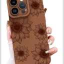 OOK Floral Case for iPhone 16 Plus Case, Cute Sunflower Floral Blooms Design Soft TPU Shockproof Protective for Women Girls Slim Phone Cover - Brown Flower