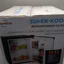 Koolatron Stainless Steel Compact Fridge with Freezer, 1.7 Cubic Feet (48 L) Capacity, Silver and Black, for Snacks, Frozen Meals, Beverages, Juice, Beer, Den, Dorm, Office, Games Room, or RV