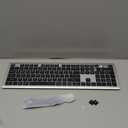 TECKNET Bluetooth Keyboard Rechargeable, 4-Device Free Switching (2.4G+BT), Ultra-Slim Full Size Wireless Keyboard, Quiet Typing, for PC/Laptop/Smart TV/Phone, Adjustable Stand, 12 Multimedia Keys