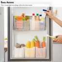 Poeland Refrigerator Organizer Box, Fridge Side Door Storage Containers Plastic Translucent Set of 5 (2M+3S)