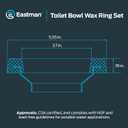 2 x Eastman 40007 Toilet Bowl Wax Ring Set, 4 inch x 3 inch, 2 Pack