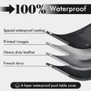 8ft Pool Table Cover 8 Feet with Pool Table Brush Billiard Table Covers Outdoor Leather Waterproof Pool Table Cover for Protecting Pool Table Felt -Black