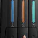 Shampoo and Conditioner Dispenser Shower Soap Dispenser Shower Dispenser 3 Chamber No Drill Shampoo Dispenser for Shower Wall, Body Wash Wall Mounted for Bathroom Hotel,1200ML,Black