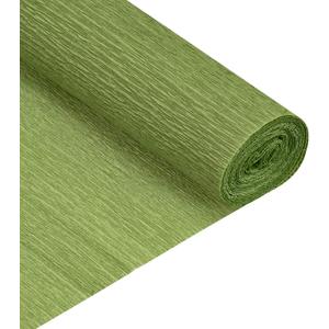 MECCANIXITY Crepe Paper Roll 7.5ft Long 20 Inch Wide for Wedding Ceremony Various Large Festivals Decoration, Olive Green