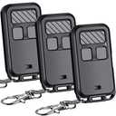 Kingdder 3 Pcs Universal Garage Door Opener Remote Compatible with Chamberlain LiftMaster 3 Button Garage Door Opener Remote with Key Chain for 5 Colors Learning Buttons (Black)