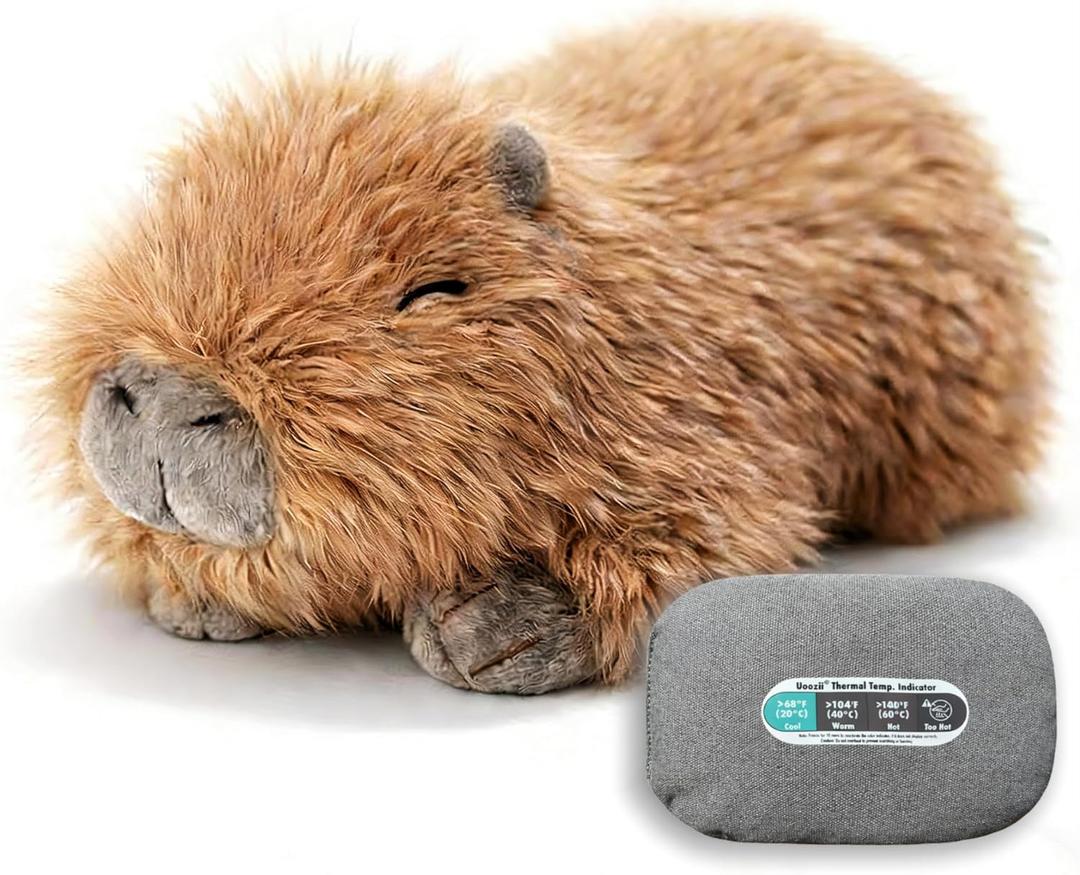 uoozii 20" | 4 Pounds Capybara Weighted Stuffed Animals with Removable Unscented Microwavable Pouch, Cute Coolable Warmable Weighted Plush Gift for Kids & Adults