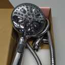 Cobbe High Pressure Shower Head with Built-in Pause Button, 9-Function Detachable Showerhead with Handheld Brass Swivel Bracket & Stainless Steel Hose, Water Saving 1-Click Stop, Chrome (Standard model)