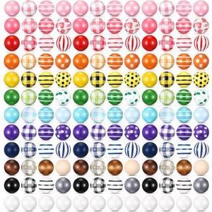 XunYee 240 Pcs Beads for Pens 16mm Wooden Beads Colorful Craft Gift with Large Hole Round DIY for Pen Bead Keychains Necklace Bracelet Jewelry Making Supplies