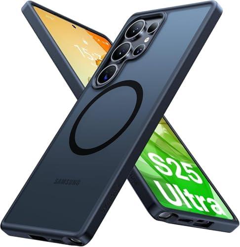 TORRAS Magnetic Shockproof for Samsung Galaxy S25 Ultra Case, Fit for MagSafe, 4X Military Grade Protection, Translucent Slim Case for Samsung S25 Ultra Case Anti-Fingerprint Anti-Scratch, Black