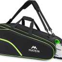 MATEIN Tennis Bag 6 Rackets, Extra Large Protective Convertible Racquet Bag with Shoes Compartment for Men Women, Racket Backpack with Cooler Pocket & Removeable Shoulder Strap for Sport Equipment