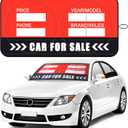 for Sale Sign for Vehicle Windshield Sun Shade Quickly Sell Your Car or Truck Foldable Car Front Window Sunshade for Sun Visor Easily Seen Info on Dual Purpose (64.17 x 31.89 Inches,Stylish)