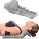 Neck and Shoulder Relaxer with Upper Back Massage Point, Cervical Traction Device Neck Stretcher for TMJ Pain Relief and Cervical Spine Alignment Chiropractic Pillow (Light Gray)