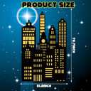 Tegeme Large Hero City Skyline Backdrop New York City Skyline Skyscraper Party Decoration NYC Buildings Background Cutouts Hero Backdrop for Birthday Party Photo Prop(Black,4.3 x 6.6 ft,Classic)