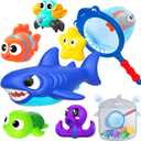 No Hole Mold Free Baby Bath Toys for Kids Ages 1-3,Water Toys for Babies and Toddlers,Ocean Animal Bath Toys for Bathtub,Shower,Beach, Pool,Water Table,Boys Girls Gifts with Storage Bag