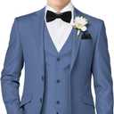 Boys Suit Kids Formal Suits for Boys Wedding Easter Outfits Dress Blazer Vest Pants Bowtie Set (10, Blue Grey)