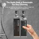 Clear Soap Dispenser - (2 Pack, 17 Oz) ABS+PET Square Bottle, Wall/Desktop Plastic Hand Soap Dispenser, Leak-Proof Pump Bottle Dispenser for Home & Commercial Use,Gray