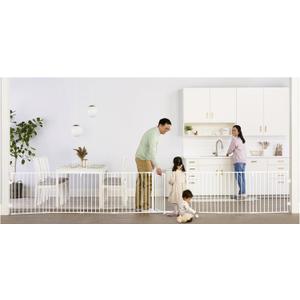 Regalo 194-Inch Super Wide Adjustable Baby Gate and Play Yard, 2-in-1, Bonus Kit, 4 Count (Pack of 1) (White)