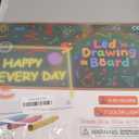 16" Led Drawing Board for Kids Rechargeable, Portable Doodle Glow LED Note Board with 7 Colors, Light Up Acrylic Dry Erase Lumi Board with Stand, Valentines Day Gifts Boys & Birthday Gifts(White) (1PACK)