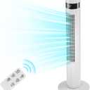 Antarctic Star Tower Fan Portable Floor Fans 85Oscillating Fan 36'' Quiet Cooling 12H Timer Remote Control Standing Bladeless Electric 3 Speeds Wind 3 Modes Bedroom Office(36 inch, White)