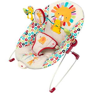 Bright Starts Playful Pinwheels Portable Baby Bouncer with Vibrating Infant Seat, 0-6 Months (Unisex)