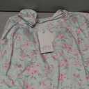 Nightgowns for Women Soft Cotton Sleep Shirts Short Sleeve Sleepwear S-XXL (Large, Blue Pink Flowers)