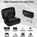 CoBak All-in-One Carrying Case for Nintendo Switch 2 (2025), with 18 Game Card Slots, Pro Controller Holder, Dock & Adapter Storage, Accessory Compartment, Portable Travel Bag, Black