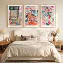 Large Framed Matisse Colorful Canvas Wall Art for Living Room, 3 Piece, 24"W x 36" H x 3Pcs