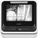 COMFEE' Portable Mini Dishwasher Countertop with 1.32Gal Built-in Water Tank for Apartments& RVs, No Hookup Needed, 6 Programs, 360° Dual Spray, 162℉ High-Temp& Air-Dry Function