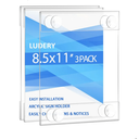 Acrylic Window Sign Holder 8.5 x 11 with 4 Suction Cups,Clear Acrylic Frames Glass Window Wall Mount,Advertising Signage Sign Holder for Mall, Office, Home, Store, Restaurant (3 Pack)Amazon's Choice