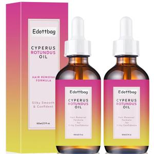 2PCS Natural Cyperus Rotundus Oil for Hair Removal & Hair Growth Reduction - Pure Plant Extract, Suitable for All Skin Types, 2 fl oz Each