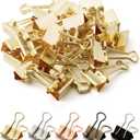 Mr. Pen- Gold Mini Binder Clips - 50 Pack, 0.75 in, Small Size, Paper Clips for Office