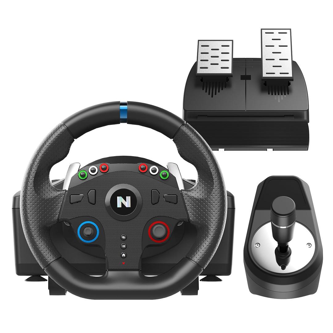 Nitho Racing Wheel, Drive Pro One Competition for PC Steering Wheel Gaming, 270 Vibration Steering, Racing Simulator with Separate Shifter & Pedals Only for PC Games