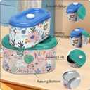 Decorative Metal Storage Tins with Lids, 2 Pack Floral and Bird Pattern Containers, Small 8.8x4.9x4.7 inch and Large 9.8x5.9x5.7 inch (Birds)