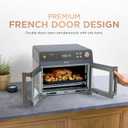 Ninja | French Door Premier Air fry Oven | 10-in-1 functions | 20.3-qt capacity | 5-qt Air Fry Basket, Sheet Pan, Wire Rack, Broil Rack | PFAS-free, Dishwasher-Safe Accessories | Cyberspace | FO101BL, 15.8"D x 16.53"W x 13.48"H