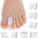 Lusofie 10 PC Gel Toe Separators White Bunion Toe Spacers, Toes Separators for Overlapping Toes, Hammertoe Corrector for Pain Relief