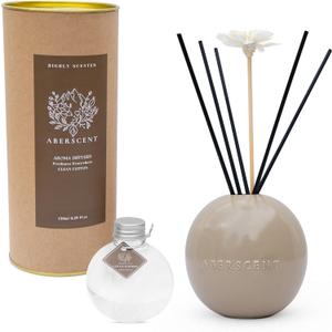 Premium Reed Diffuser Set - Clean Cotton 5.07oz | Long-Lasting Therapeutic Home Fragrance | Luxury Ceramic Base, Refillable Bedroom & Office Decor