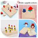 PH PandaHall 117 Holes Oak Wooden Food Skewer Holder Small Food Display Board Clay Figurines Display Trays Rectriangle Pick Stand for Craft Pottery Clay Model Foods Pick Displays Cocktail Parties (5.9x3.9")