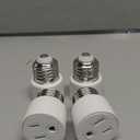 4 Pack Light Socket to Plug Adapter, 3 Prong Light Socket Adapter, Light Bulb Outlet Socket Adapter, Easy Installation E26/E27 Bulb Socket Adapter for Garage Porch Basement