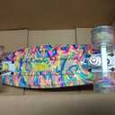 Skateboards Complete 22 Inch Mini Cruiser Retro Skateboard for Kids Boys Youths Beginners