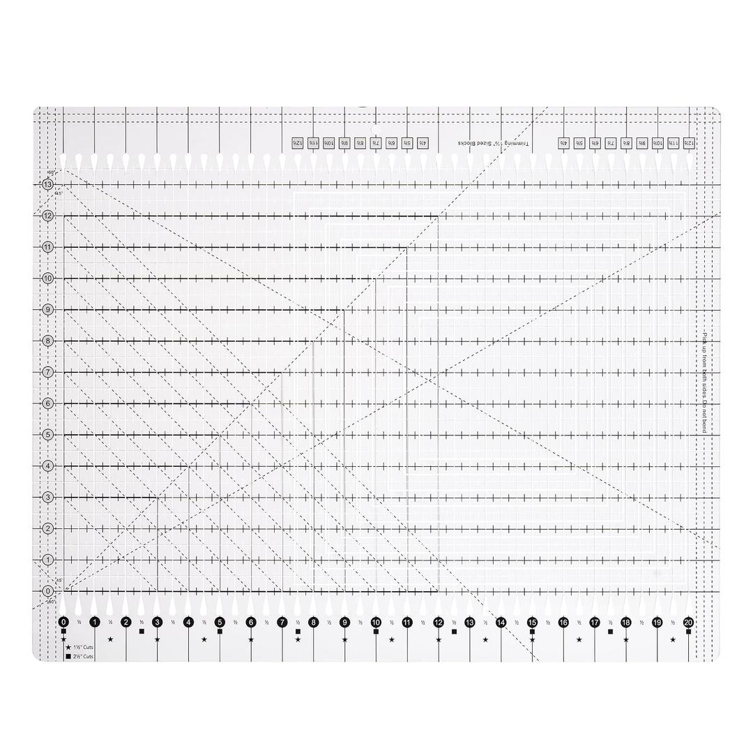 Quilting Rulers 17-3/4in x 22in, Clear Acrylic Sewing Rulers, Slotted Quilting Ruler for Precise Fabric Cutting, Patchwork Template Tool for Sewing, Quilting & Crafting