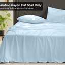 Royale Linens Bamboo Viscose Twin Flat Sheets Only - Cooling Sheets - Organic Viscose Derived from Bamboo - Flat Sheet Only - Top Sheet - Breathable & Silky Bedding (Twin, Lake Blue)