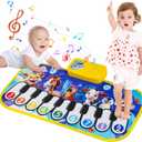 Floor Piano Mat for Toddlers,Musical Mats W/ Animal Sounds&Songs,Kids Sensory Educational Carpet Toys,Blanket Touch Playmat for Boys,Girl Birthday Gift